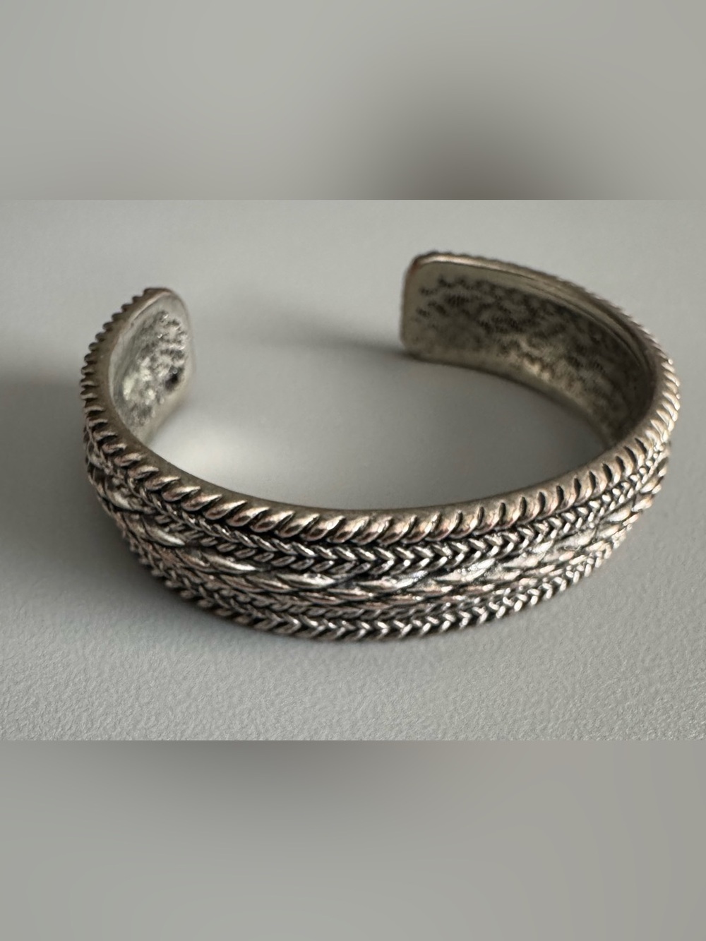 Braided Silver-Tone Cuff Bracelet